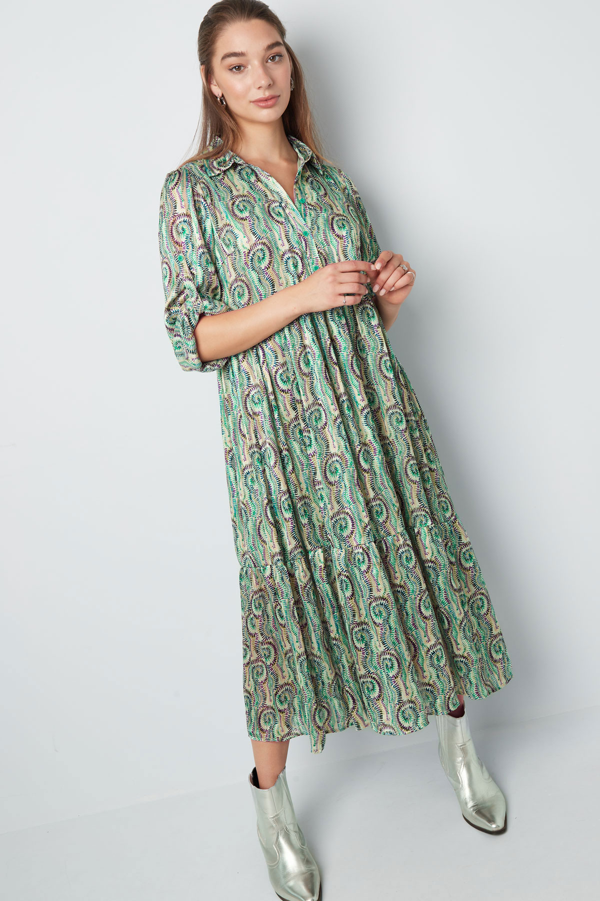 Dress paisley print green h5 Picture5